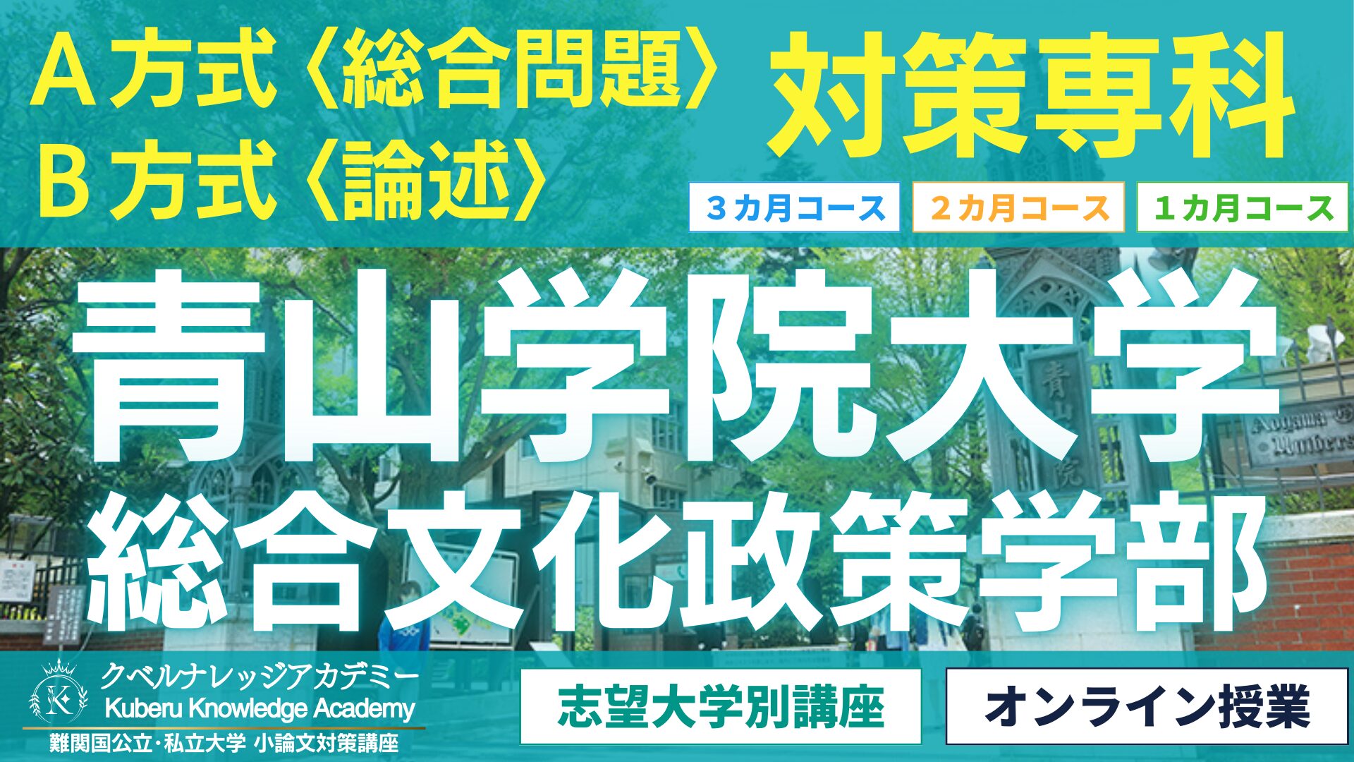 青山学院大学総合文化政策学部[B方式《論述》対策専科]クベルナレッジ 