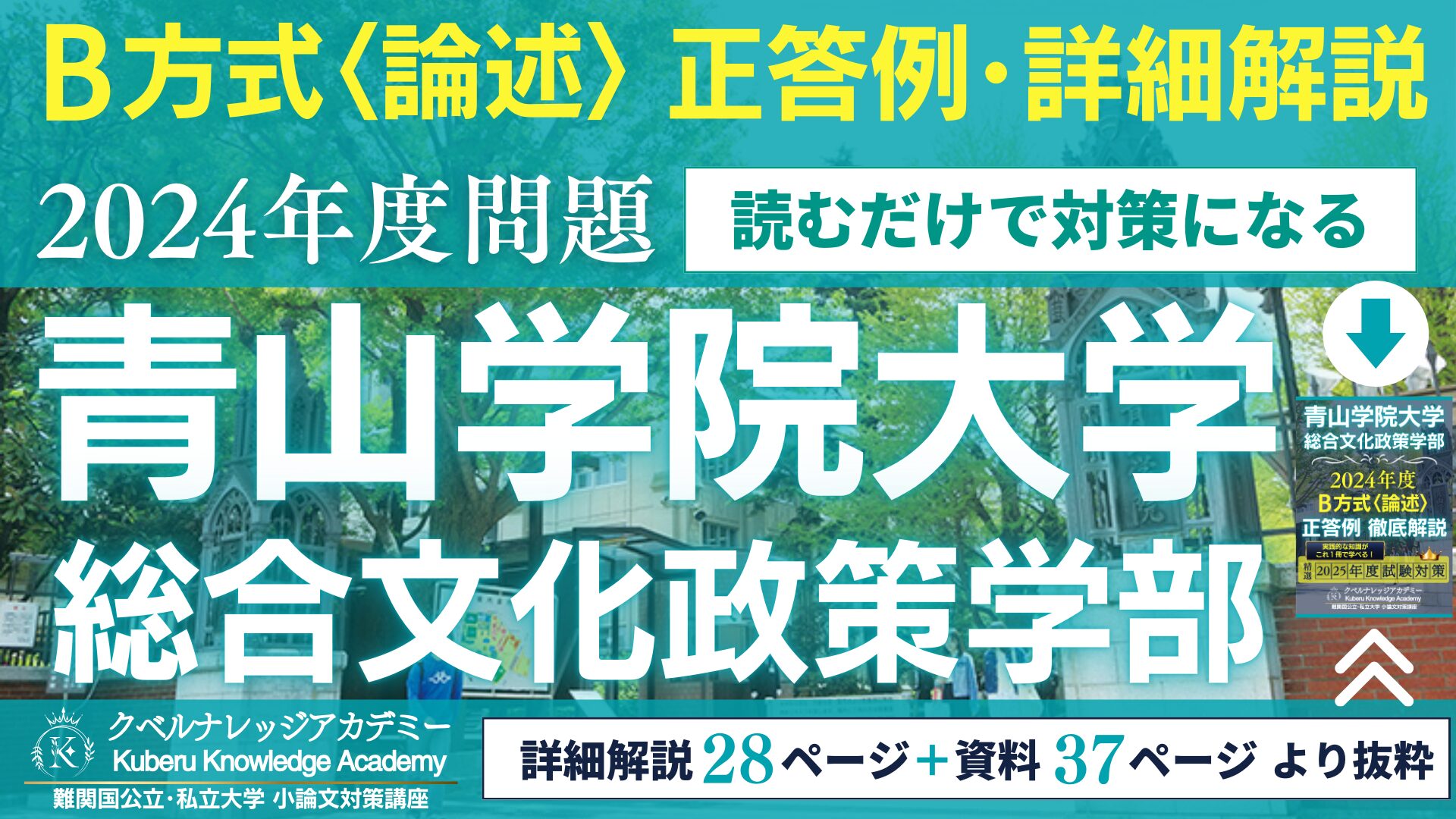 青山学院大学総合文化政策学部】2024年度 B方式《論述》【正答例 